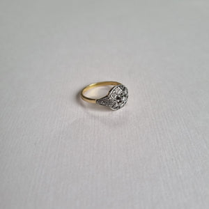 18kt gold and platinum art deco diamond antique ring