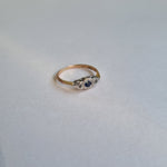 9kt gold and platinum art deco sapphire and diamond ring