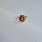 18kt gold and platinum art deco oval ruby and diamond antique ring