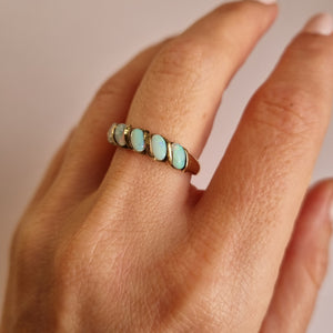 
                
                    Load image into Gallery viewer, Wavy opal band ring in 9kt gold
                
            