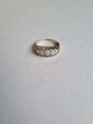 Five stone opal Victorian style ring