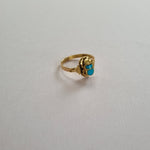 Unique 18kt gold scarab with turquoise
