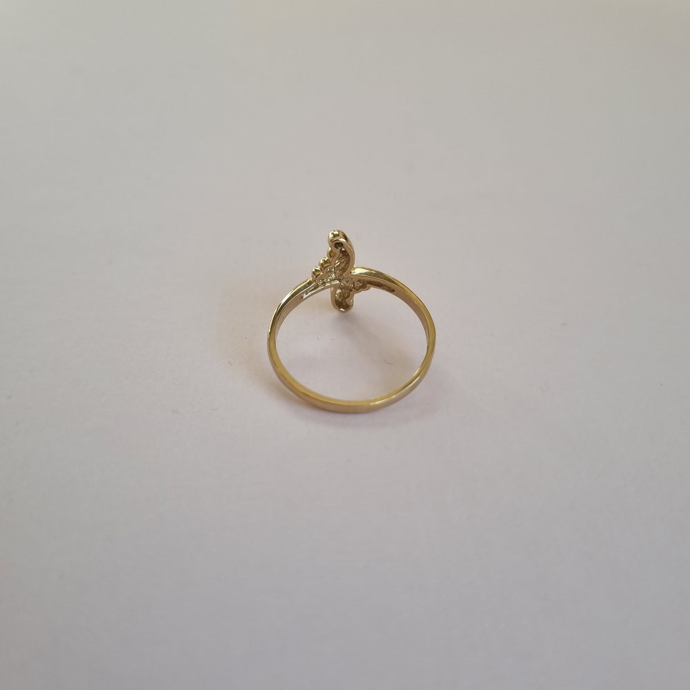 
                
                    Load image into Gallery viewer, 9kt gold fern ring
                
            