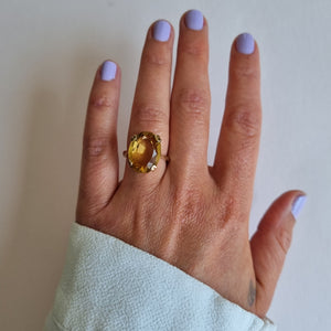 
                
                    Load image into Gallery viewer, Large oval-cut citrine in claw setting
                
            