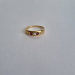 Ruby and diamond band ring 18kt